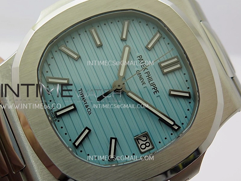 Nautilus 5711 1A SS DDF 1:1 Best Edition Tiffany Blue Textured Dial On SS Bracelet Super Clone 324