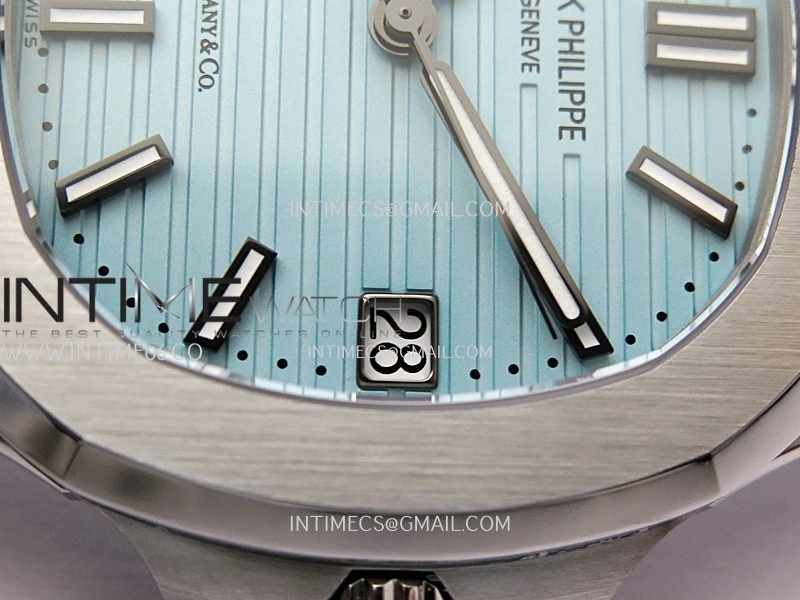 Nautilus 5711 1A SS DDF 1:1 Best Edition Tiffany Blue Textured Dial On SS Bracelet Super Clone 324