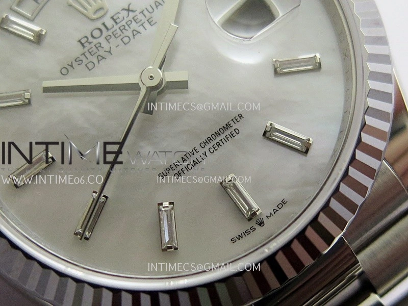 Day Date 128239 SS Gain Weight KF 1:1 White MOP Dial T Diamond Marker On President Bracelet A2836