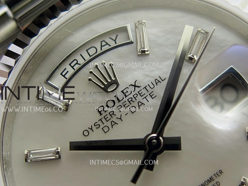 Day Date 128239 SS Gain Weight KF 1:1 White MOP Dial T Diamond Marker On President Bracelet A2836