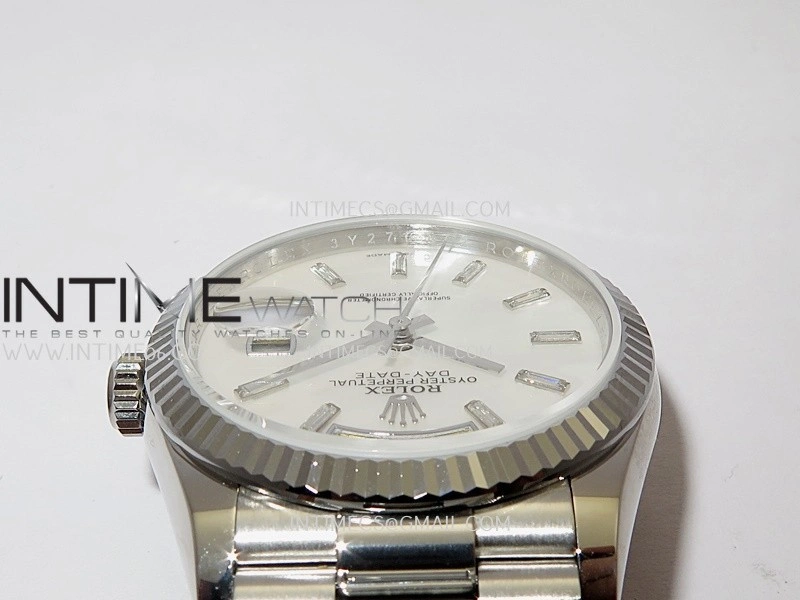 Day Date 128239 SS Gain Weight KF 1:1 White MOP Dial T Diamond Marker On President Bracelet A2836