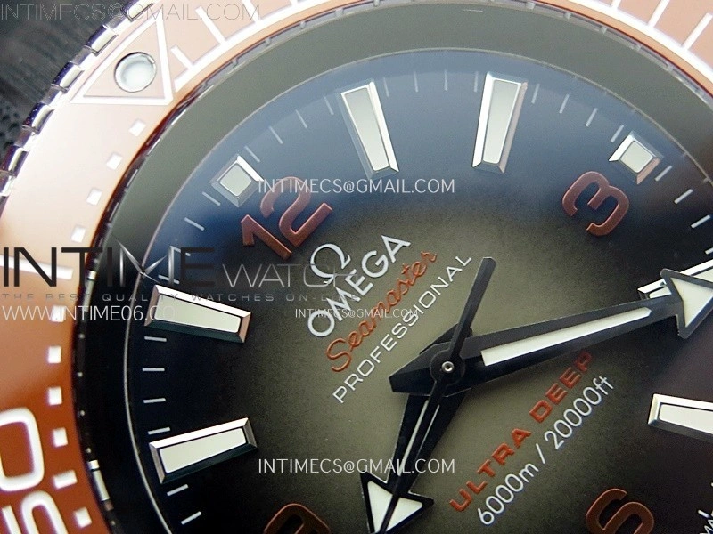 Seamaster 6000M Ultra Deep SS TF 1:1 Best Edition Gray Dial Orange Ceramic Bezel on Black Rubber Strap A2824