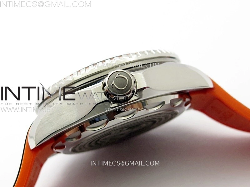 Seamaster 6000M Ultra Deep SS TF 1:1 Best Edition Gray Dial Orange Ceramic Bezel on Black Rubber Strap A2824