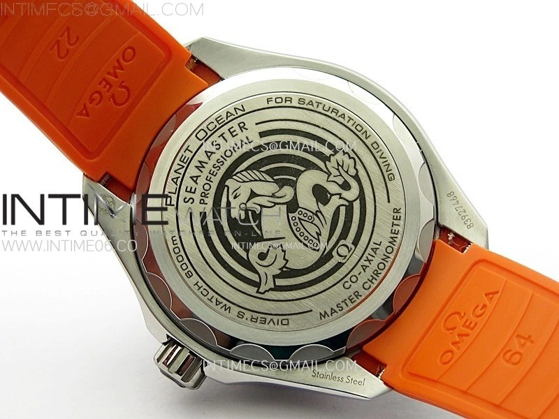 Seamaster 6000M Ultra Deep SS TF 1:1 Best Edition Gray Dial Orange Ceramic Bezel on Black Rubber Strap A2824