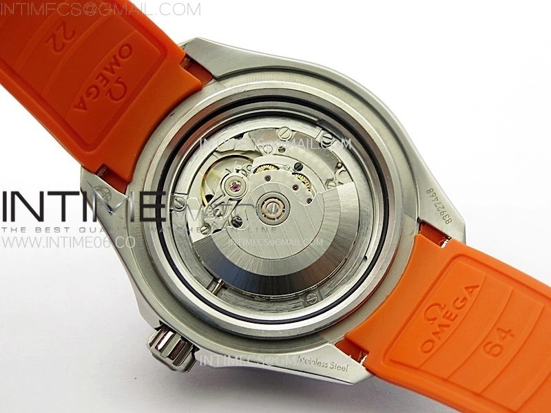 Seamaster 6000M Ultra Deep SS TF 1:1 Best Edition Gray Dial Orange Ceramic Bezel on Black Rubber Strap A2824