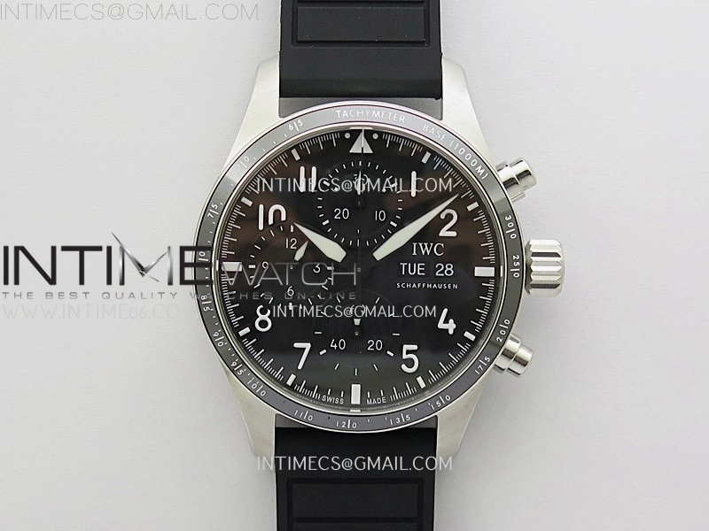Pilot Chrono IW3883 SS V9F Best Edition Black Dial On Black Quick Change Rubber Strap A7750 to 69385