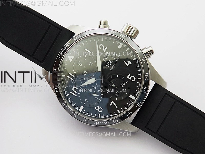 Pilot Chrono IW3883 SS V9F Best Edition Black Dial On Black Quick Change Rubber Strap A7750 to 69385