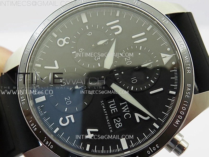 Pilot Chrono IW3883 SS V9F Best Edition Black Dial On Black Quick Change Rubber Strap A7750 to 69385