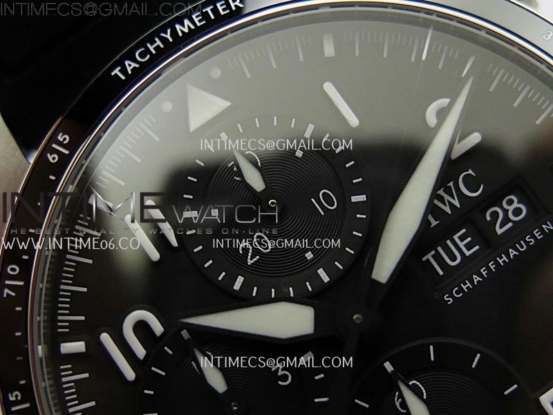 Pilot Chrono IW3883 SS V9F Best Edition Black Dial On Black Quick Change Rubber Strap A7750 to 69385