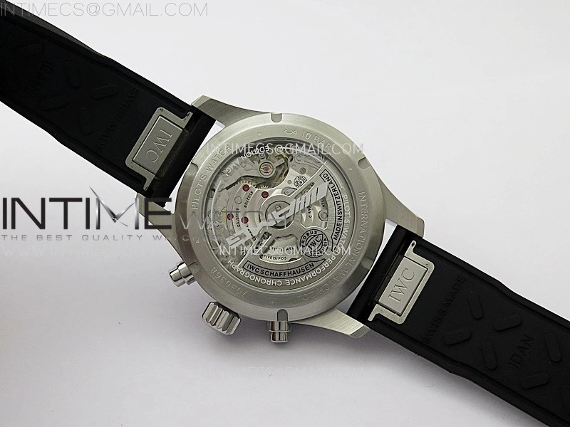 Pilot Chrono IW3883 SS V9F Best Edition Black Dial On Black Quick Change Rubber Strap A7750 to 69385