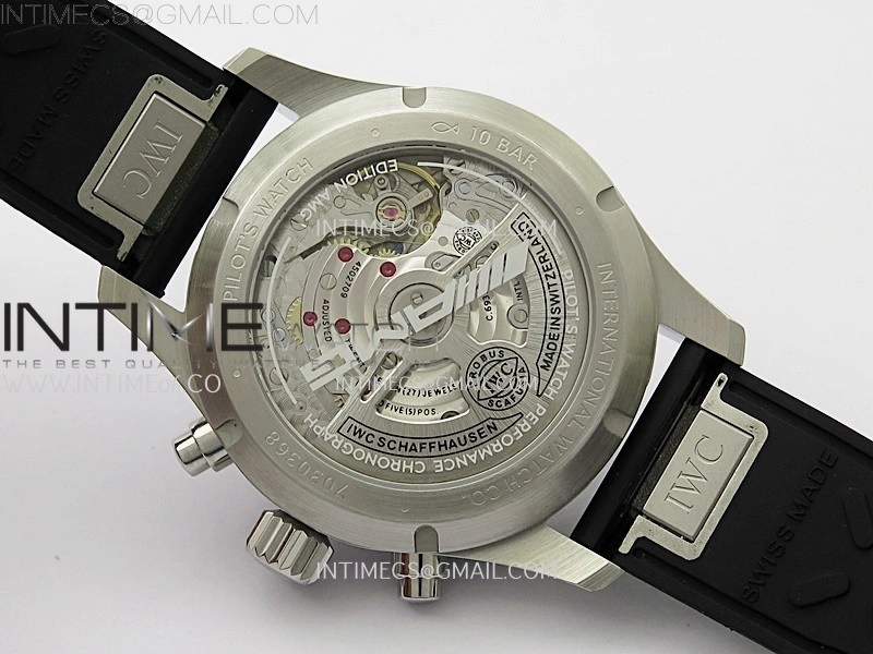Pilot Chrono IW3883 SS V9F Best Edition Black Dial On Black Quick Change Rubber Strap A7750 to 69385