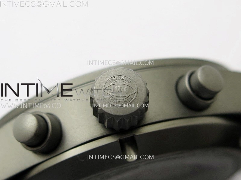 Pilot Chrono AMG IW388305 Sandblasting SS V9F Best Edition Black Dial On Black Quick Change Rubber Strap A7750 to 69385