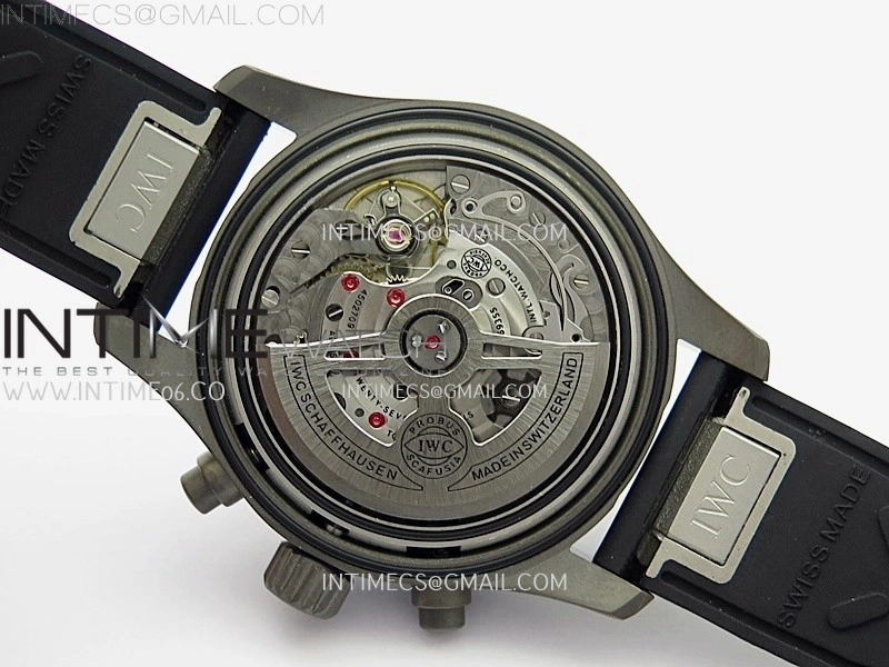 Pilot Chrono AMG IW388305 Sandblasting SS V9F Best Edition Black Dial On Black Quick Change Rubber Strap A7750 to 69385