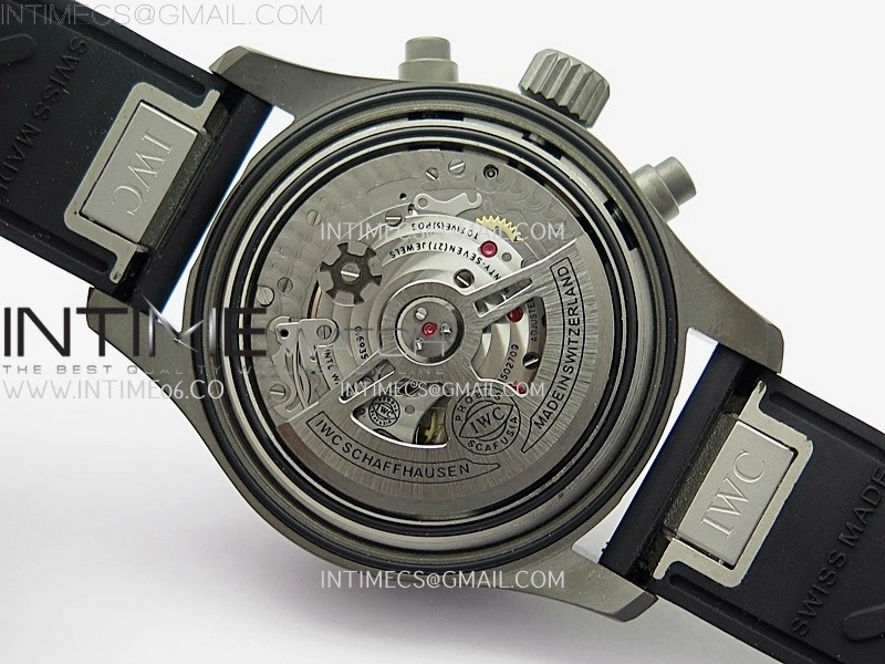 Pilot Chrono AMG IW388305 Sandblasting SS V9F Best Edition Black Dial On Black Quick Change Rubber Strap A7750 to 69385