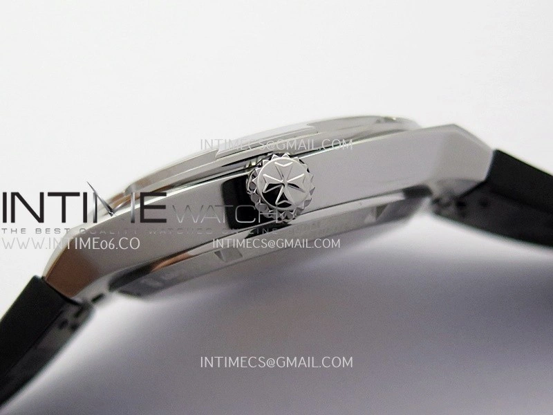 Overseas 4500V SS ZF 1:1 Best Edition Black Dial on Black Rubber Strap Asian Super Clone 5100 V2