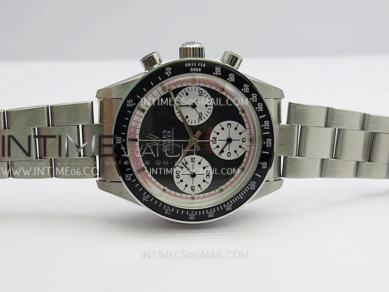 Daytona 6263 SS Black Bezel MSF Best Edition Black Dial White Subdials On SS Bracelet Venus 75