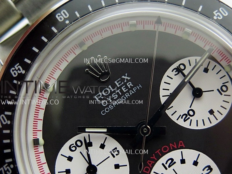 Daytona 6263 SS Black Bezel MSF Best Edition Black Dial White Subdials On SS Bracelet Venus 75
