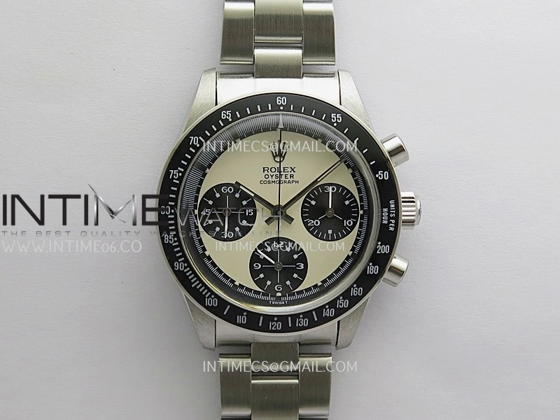 Daytona 6263 SS Black Bezel MSF Best Edition Cream Dial Black Subdials On SS Bracelet Venus 75