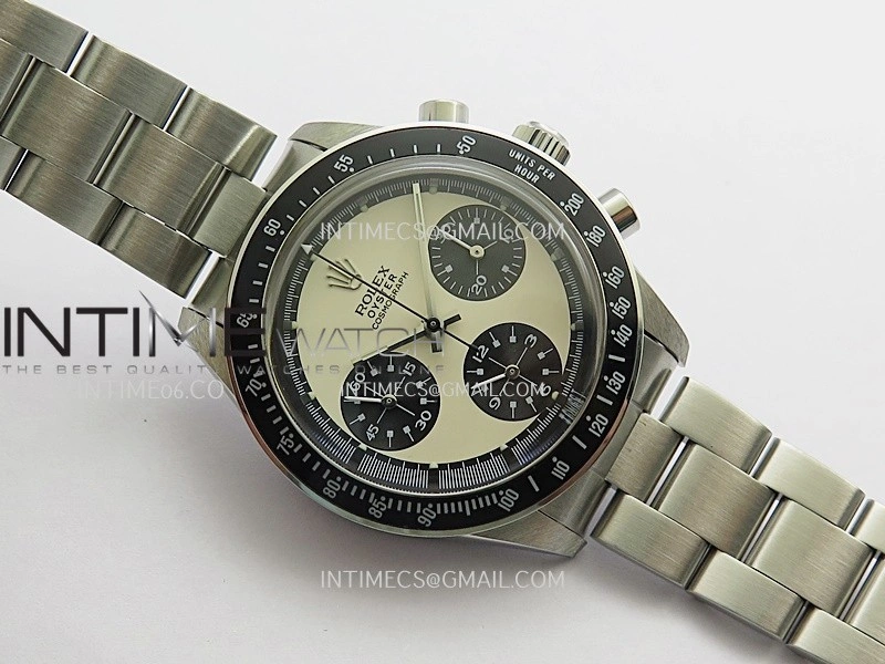 Daytona 6263 SS Black Bezel MSF Best Edition Cream Dial Black Subdials On SS Bracelet Venus 75
