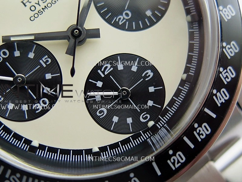 Daytona 6263 SS Black Bezel MSF Best Edition Cream Dial Black Subdials On SS Bracelet Venus 75