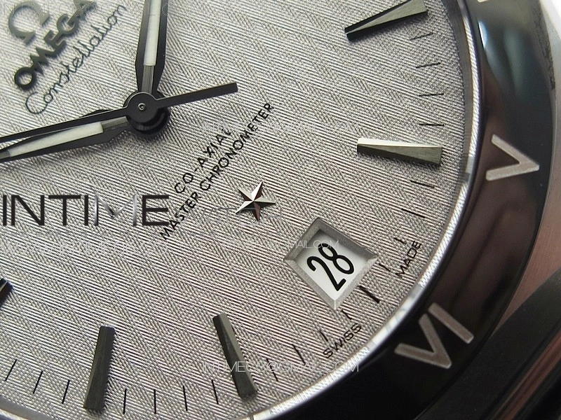 Constellation 41mm SS Black Ceramic Bezel VSF 1:1 Best Edition Silver Dial on Black Gummy Strap A8900
