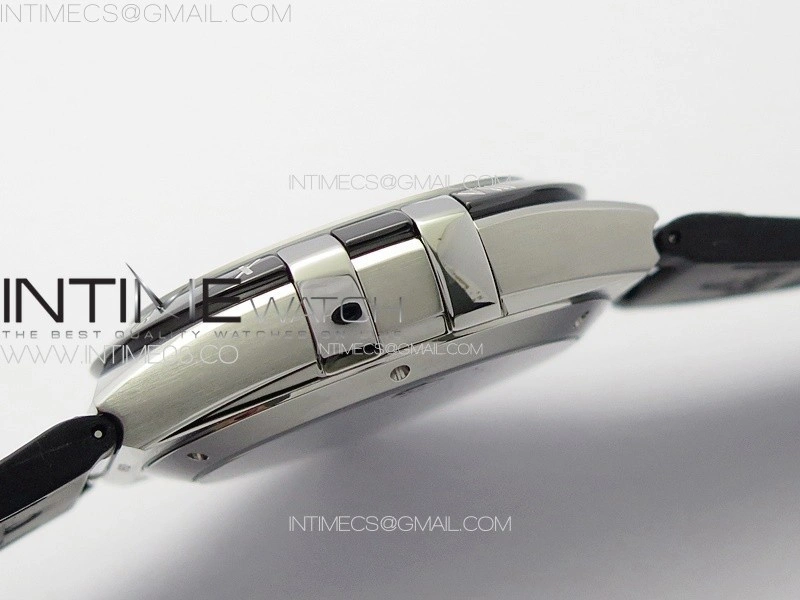 Constellation 41mm SS Black Ceramic Bezel VSF 1:1 Best Edition Silver Dial on Black Gummy Strap A8900