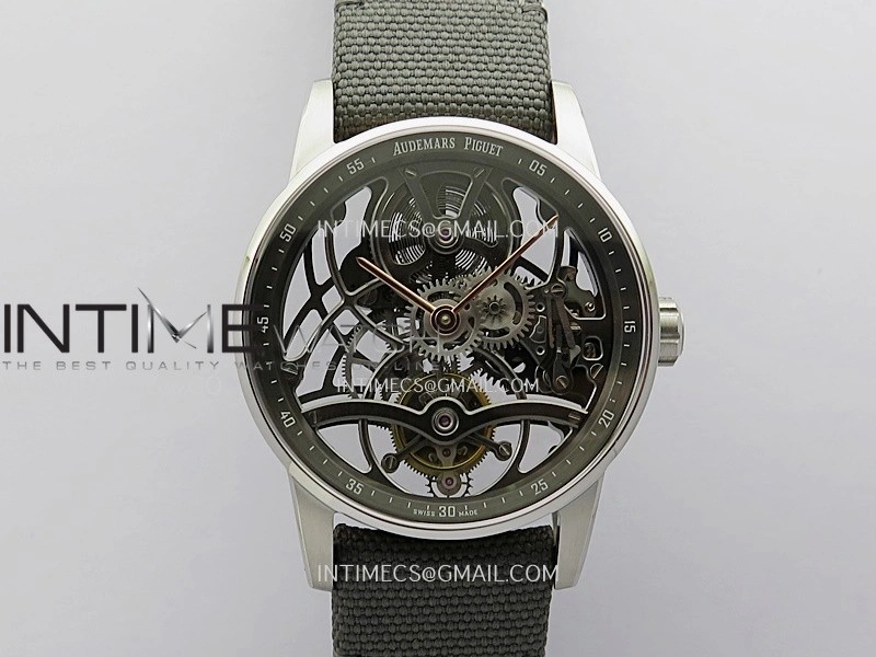 Code 11.59 26600CR SS RG APPF Best Edition Green Skeleton Dial On Green Nylon Strap Asian Tourbillon