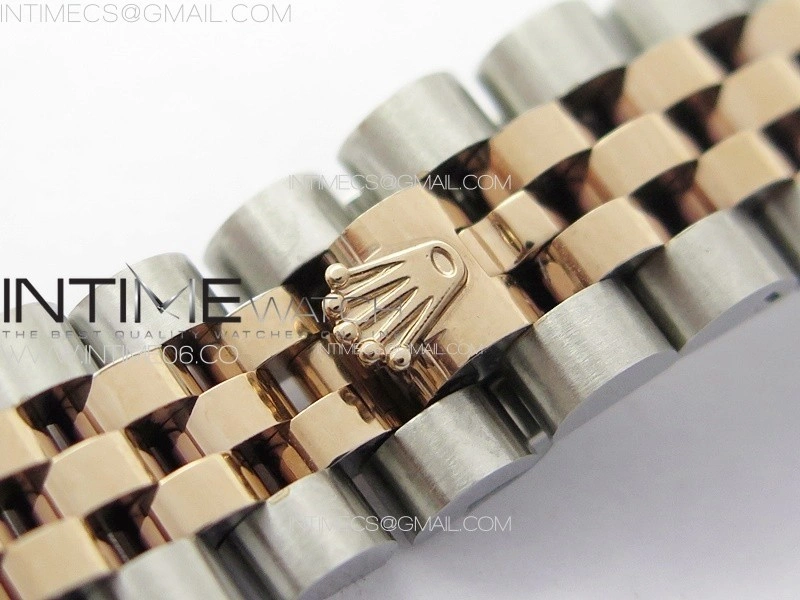Datejust 28mm 279179 SS RG APSF Best Edition Green Dial Crystals Markers on SS RG Jubilee Bracelet NH05