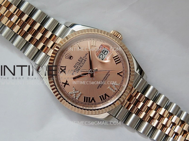 DateJust 126233 36mm 904L SS RG AR+F 1:1 Best Edition RG Dial Roman Diamond Marker On Jubilee Bracelet DD3235