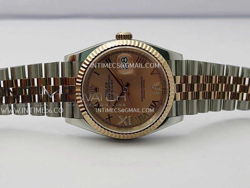 DateJust 126233 36mm 904L SS RG AR+F 1:1 Best Edition RG Dial Roman Diamond Marker On Jubilee Bracelet DD3235