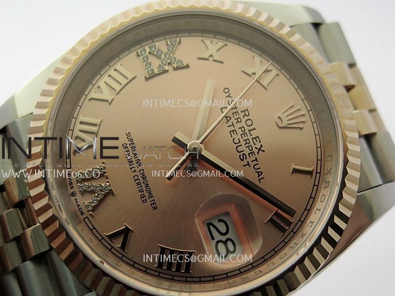 DateJust 126233 36mm 904L SS RG AR+F 1:1 Best Edition RG Dial Roman Diamond Marker On Jubilee Bracelet DD3235