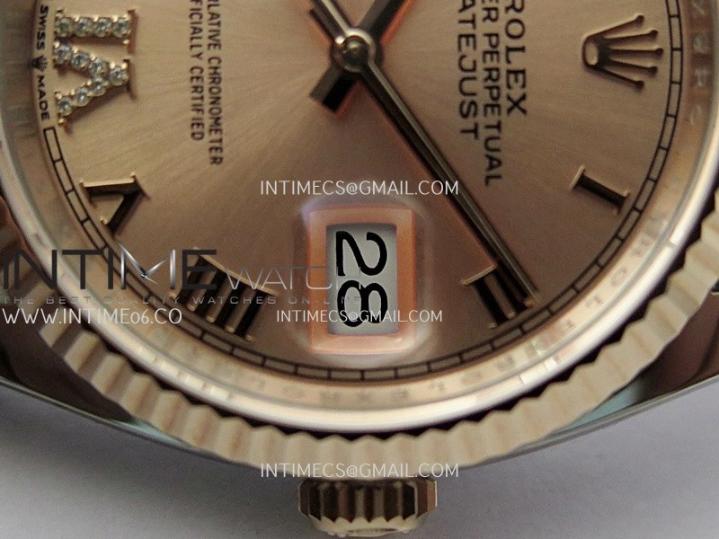 DateJust 126233 36mm 904L SS RG AR+F 1:1 Best Edition RG Dial Roman Diamond Marker On Jubilee Bracelet DD3235