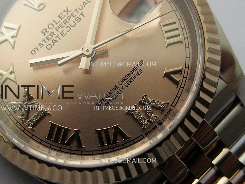 DateJust 126233 36mm 904L SS RG AR+F 1:1 Best Edition RG Dial Roman Diamond Marker On Jubilee Bracelet DD3235
