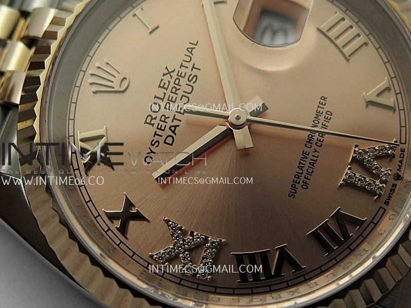 DateJust 126233 36mm 904L SS RG AR+F 1:1 Best Edition RG Dial Roman Diamond Marker On Jubilee Bracelet DD3235