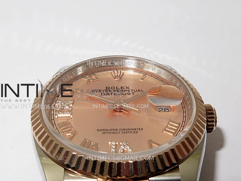 DateJust 126233 36mm 904L SS RG AR+F 1:1 Best Edition RG Dial Roman Diamond Marker On Jubilee Bracelet DD3235