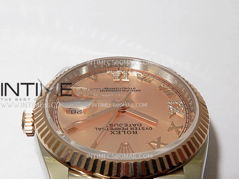 DateJust 126233 36mm 904L SS RG AR+F 1:1 Best Edition RG Dial Roman Diamond Marker On Jubilee Bracelet DD3235