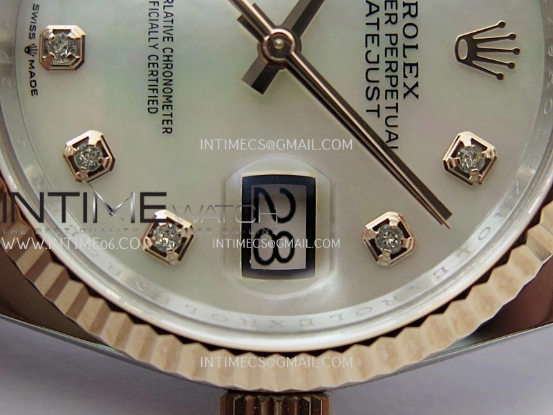 DateJust 126233 36mm 904L SS RG AR+F 1:1 Best Edition White MOP Dial Diamond Marker On Oyster Bracelet DD3235