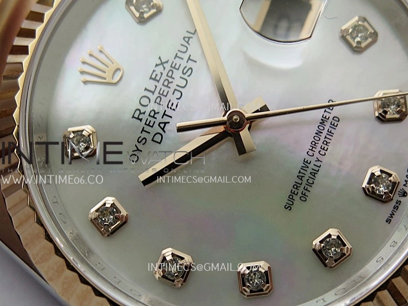 DateJust 126233 36mm 904L SS RG AR+F 1:1 Best Edition White MOP Dial Diamond Marker On Oyster Bracelet DD3235