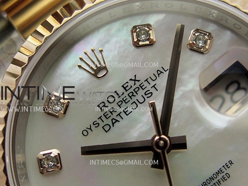 DateJust 126233 36mm 904L SS RG AR+F 1:1 Best Edition White MOP Dial Diamond Marker On Oyster Bracelet DD3235