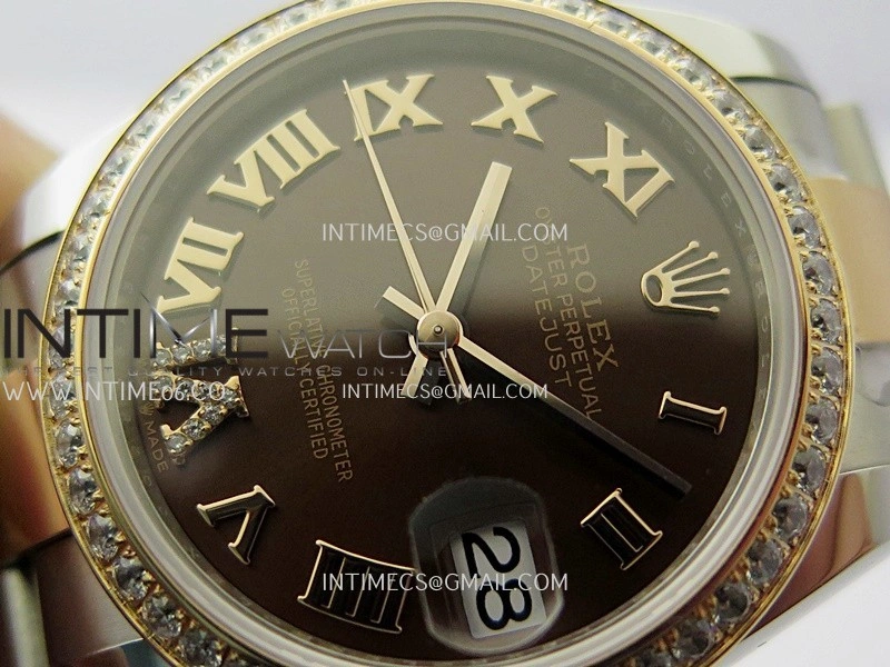 DateJust 31mm 904L SS RG AR+F Best Edition Brown Dial Roman Marker On 904L SS RG Oyster Bracelet A2236