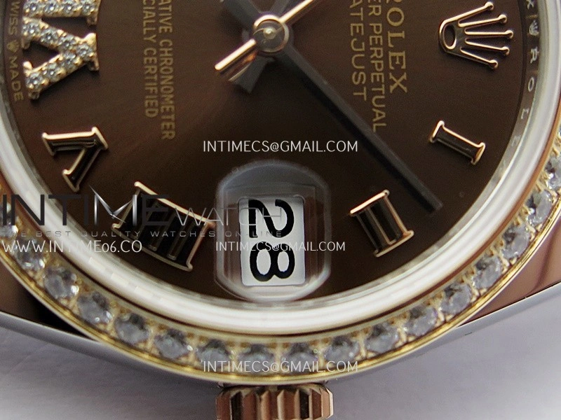 DateJust 31mm 904L SS RG AR+F Best Edition Brown Dial Roman Marker On 904L SS RG Oyster Bracelet A2236