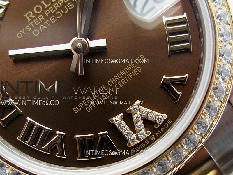 DateJust 31mm 904L SS RG AR+F Best Edition Brown Dial Roman Marker On 904L SS RG Oyster Bracelet A2236