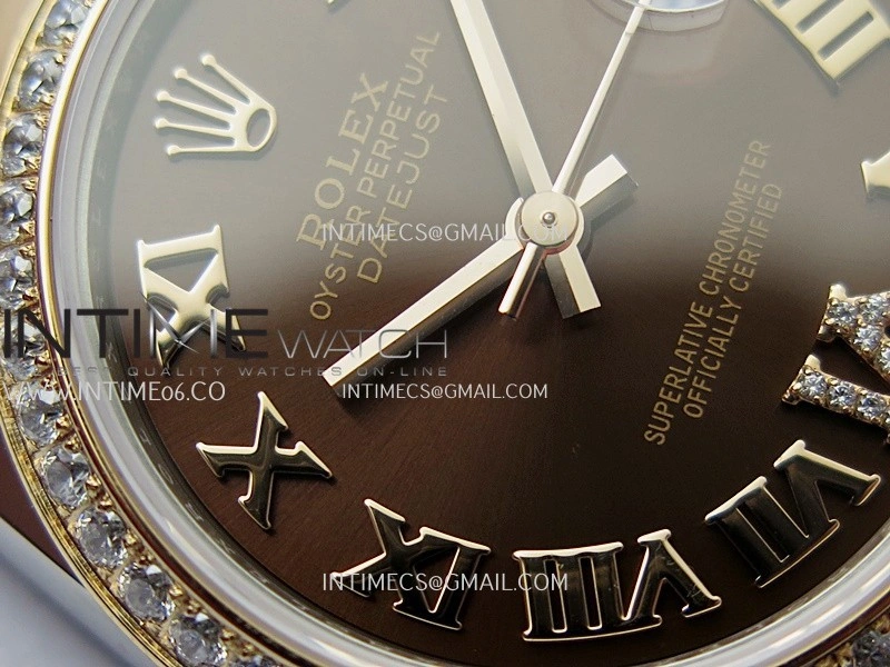 DateJust 31mm 904L SS RG AR+F Best Edition Brown Dial Roman Marker On 904L SS RG Oyster Bracelet A2236
