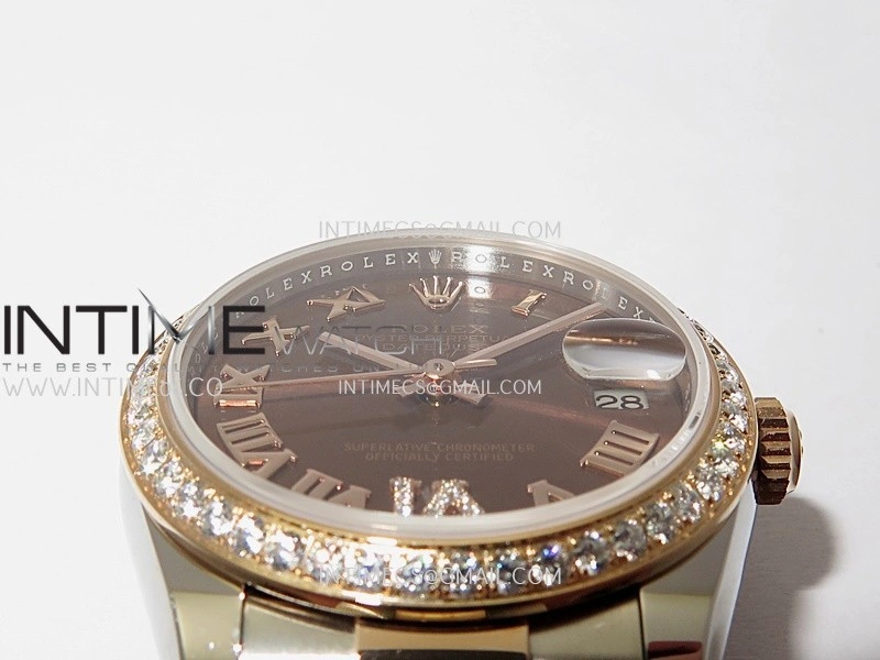 DateJust 31mm 904L SS RG AR+F Best Edition Brown Dial Roman Marker On 904L SS RG Oyster Bracelet A2236