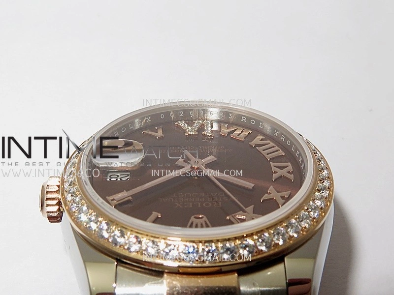 DateJust 31mm 904L SS RG AR+F Best Edition Brown Dial Roman Marker On 904L SS RG Oyster Bracelet A2236