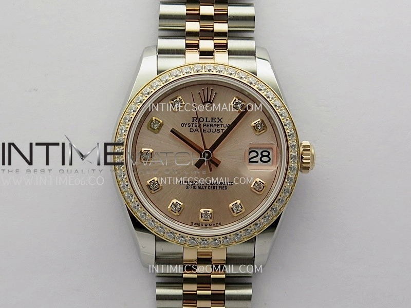 DateJust 31mm 904L SS RG AR+F Best Edition RG Dial Diamond Marker On 904L RG SS Jubilee Bracelet A2236