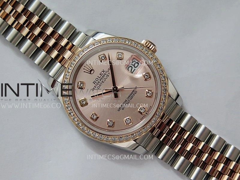 DateJust 31mm 904L SS RG AR+F Best Edition RG Dial Diamond Marker On 904L RG SS Jubilee Bracelet A2236