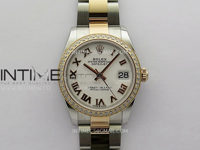 DateJust 31mm 904L SS RG AR+F Best Edition White Dial Roman Marker On 904L SS RG Oyster Bracelet A2236