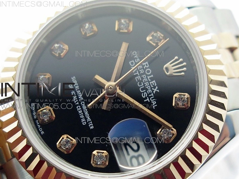 Datejust 28mm 279173 SS RG BP Best Edition Black Crystal Markers Dial on SS RG Jubilee Bracelet ETA2671