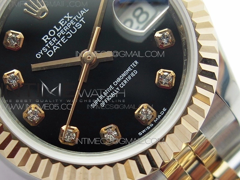 Datejust 28mm 279173 SS RG BP Best Edition Black Crystal Markers Dial on SS RG Jubilee Bracelet ETA2671